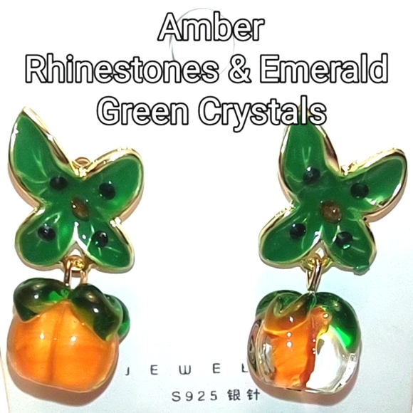 Georgia Peach Transparent Pierced Earrings - Picture 7 of 9